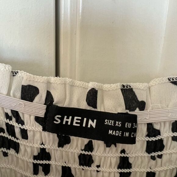 Shein black and white print womens dress size xs summer dress vacation J286 - Picture 5 of 5